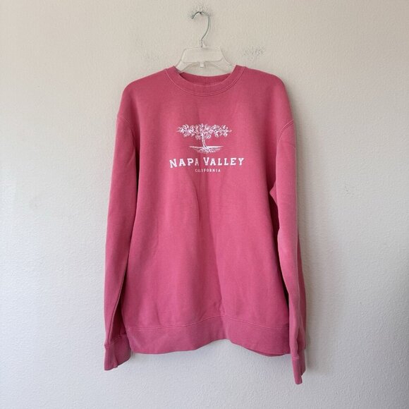 Womens Napa Valley Pullover Pink Crewneck Sweatshirt Size Large New - Picture 7 of 7